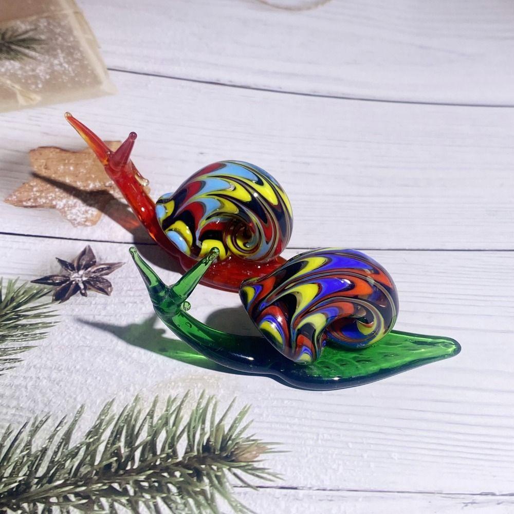 Glaze Crafts Snail Figurines Mini Snail Ornaments Micro Landscape Glass Snail Miniature  Gift