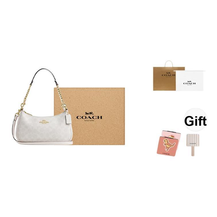 Coach Teri 25 Brand Micro Logo Detachable Shoulder Strap Faux Leather Crossbody Bag Medium Women Bags Chalk-White CV933-IMXU5