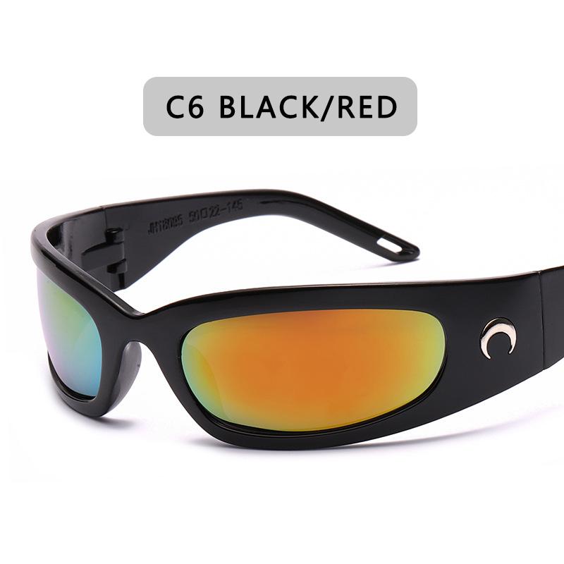 New Moon Rectangular Sunglasses for Women Man Vintage Outdoor Cycling Sports Hip Hop Punk Sun Glasses UV400 Trend Female