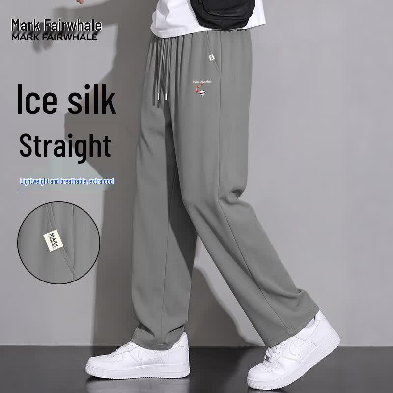 MARK FAIRWHALE Men's Ice Silk Straight-Leg Casual Pants