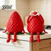 Desktop Organizer for Small Items 3D Printed Articulated Strawberry Storage Box Cute Figurine with Jewelry Earrings Movable Limbs Mini Trinket