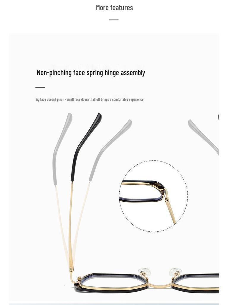 Unisex Trendy Large-Frame Color-Changing Glasses: Fashionable Blue Light Blocking Lenses That Enhance Complexion.