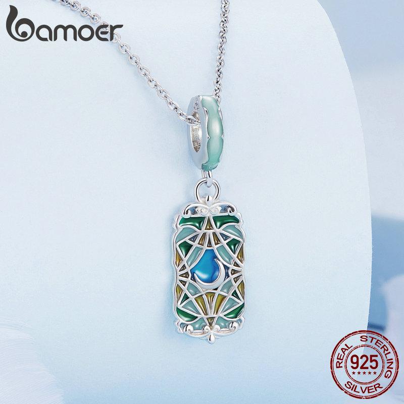 Bamoer 925 Stříbro Moon Tarot závěsné přívěsky pro ženy náramek a náramek DIY šperky