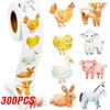 100-500Pcs Cartoon Farm Zoo Animals Stickers Decoration Reward Diy Stickers Scrapbook Skateboard Round Sealing Label Stationery