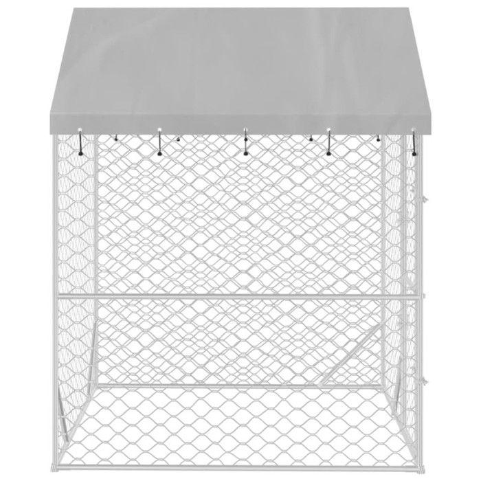 VidaXL Outdoor Dog Kennel with Silver Roof 2x2x2.5 M 153675