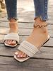 Plus Size 36-43 Women Shoes Summer Fashion Pearl Outdoor Sandals Casual Party Evening Non-slip Slippers Sandalias De Mujer