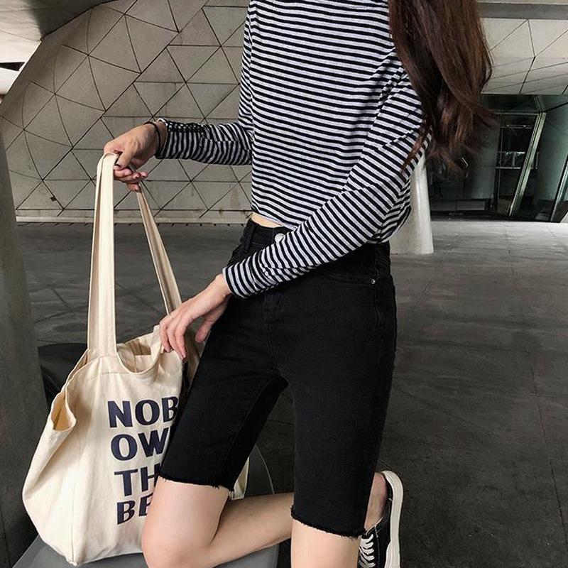 Летние рваные женские шорты с высокой талией — фото 4