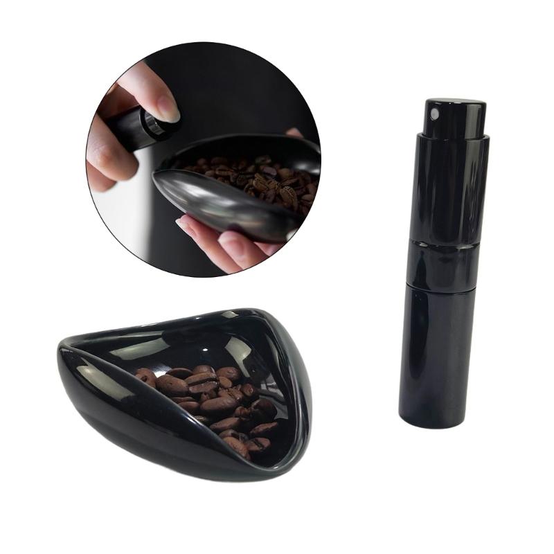Convenient Coffee Dosing Set Ceramic Cup Trays Plastic Spray Bottle Coffee Brewing Supplies Perfect for Precise Brewing