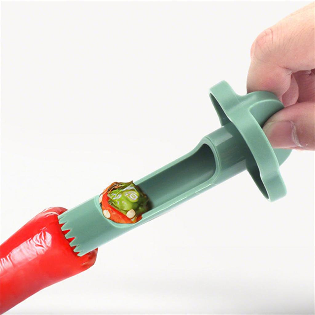 Reusable 2-in-1 Fruit Pepper Corer Color Pepper Corer Seed Removing Tool Portable Kitchen Utensil Fruit Vegetable Coring Tool Seed Remover