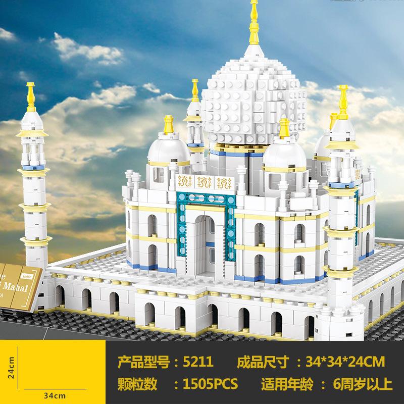 City World Famous Architecture Model Building Blocks Creative Eiffel Tower Taj Maha Villa House Bricks Toy for Children Adult