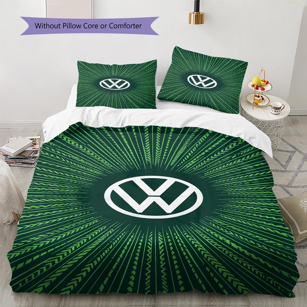 VfL Wolfsburg Pattern Bedding Set Quilt Cover Pillowcase Home Decor Gift (1 * duvet cover + 2 * pillowcase, without core)