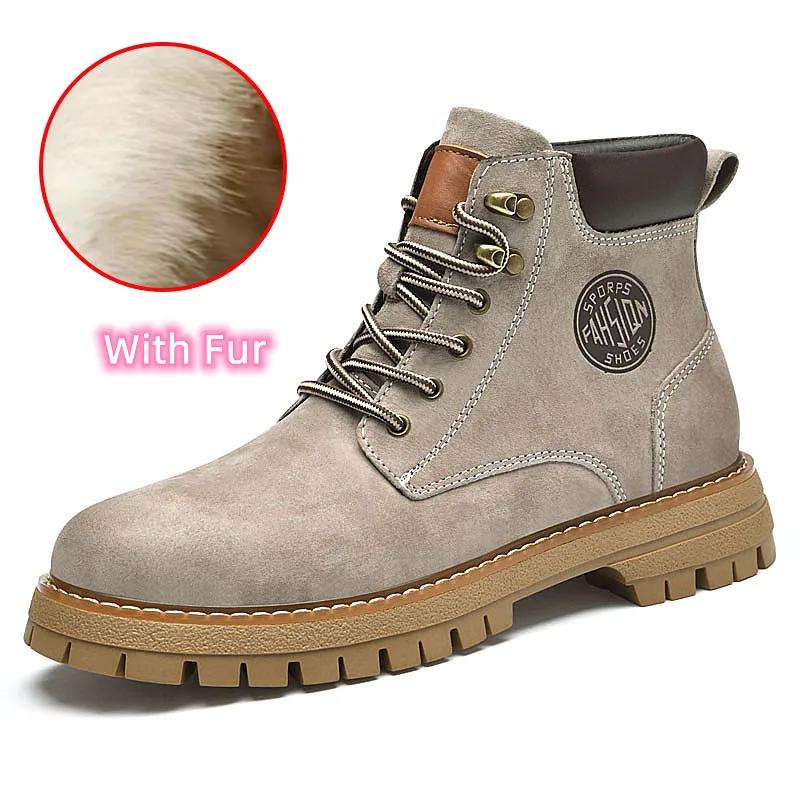 Fashion New Mens Ankle Boots High Top Sneakers Men Shoes Fashion Leather Formal Business Footwear Leisure Walk Men's Motorcycle Boots