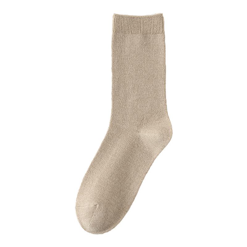 Wool and Silk Socks for Women in Autumn, Light and Warm Mid-calf Socks, Antibacterial and Deodorizing Long Calf Pile Socks