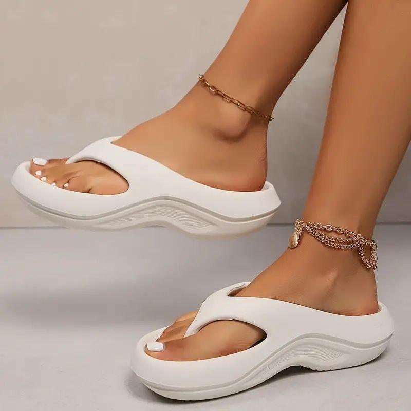 Summer Thick Platform Eva Flip Flops For Women Clip Toe Non Slip Beach Sandals Woman Comfortable Soft Sole Cloud Slippers
