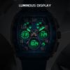 FOXBOX Top Brand Luxury Watches Men's Sports Clock Dual Display Man Watch Chronograph Luminous Silicone Quartz Watches for Men