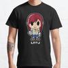 Men Fashion Casual Short Sleeves CHIBI ERZA Black Tees Oversized T-shirts