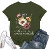 Ladies' Loose Comfortable Casual Fashionable Plant Flower Printed Round Neck Short Sleeved Shirt