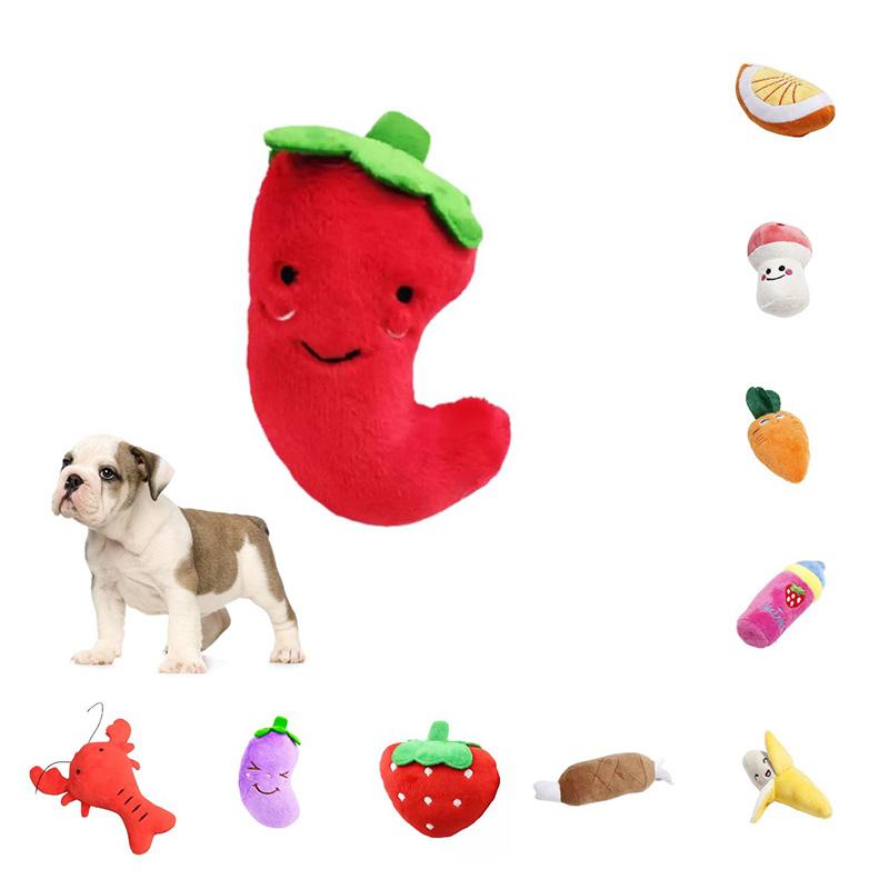 Food Dog Simulation Sound Plush Toy Pet Accessories Teeth Grinding Play Gift