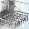 Aluminum Alloy Windproof Sock Drying Rack with Multi-Clip and Stainless Steel Underwear Hanger