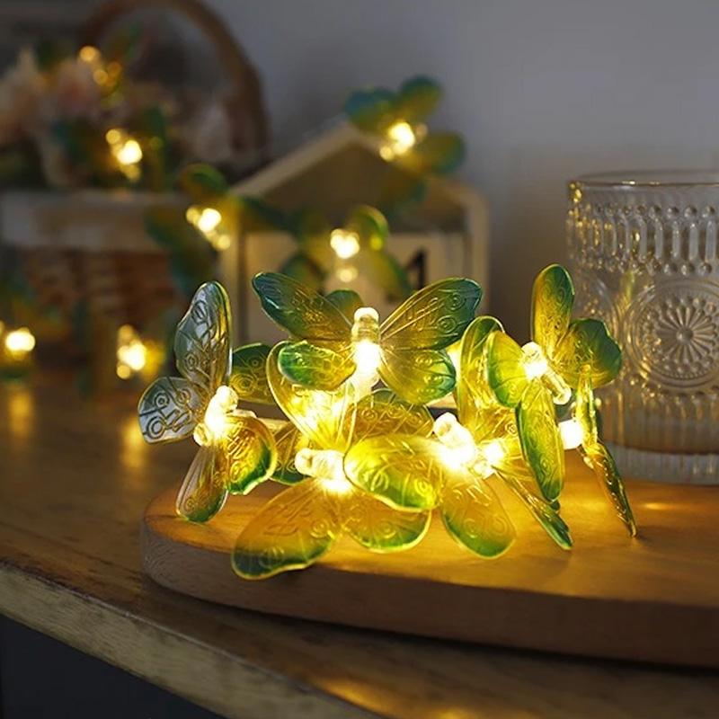 10LED Butterfly Transparent LED 150CM String Lights Home Decor Waterproof for Weddings Light String Colorful Battery Powered