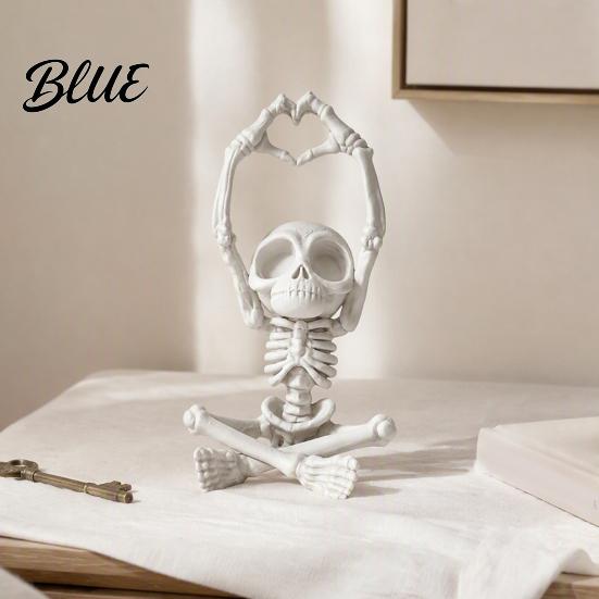 Romantic Skeleton Figurine Heart-Matching Skull Ornament 3D Printed Statue Gothic Creative Shelf Decorations Compact Size Sculpture for Home
