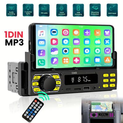 Stereofoniczne radio samochodowe Bluetooth Odtwarzacz MP3 Stojak Obsługuje FM Typ C Ładowanie USB TF AUX Narzędzie do sterowania dźwiękiem