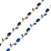 18K Real Gold Plated Brass Multi-Color Leaf CZ Trendy Tennis Bracelet Set Wavy Chain Bracelets with Assorted Gemstones