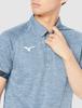 Mizuno Table Tennis Game Polo Dynamotion JTTA Navy Size XS Shirt, Collar, Moisture-Wicking, Quick-Drying, Fit, Certified, 82JA2106, Heather,