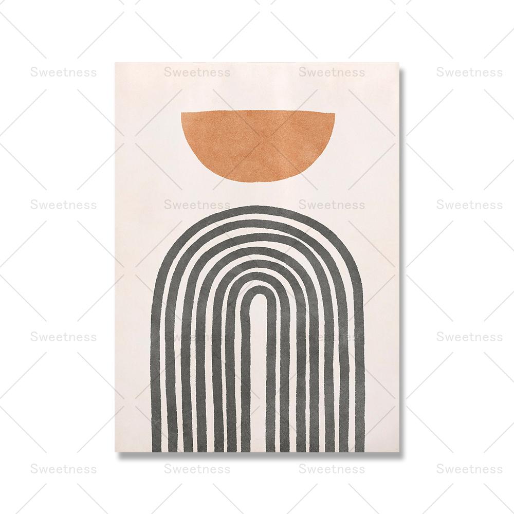 Plant Leaves Sun Line Geometry Boho Abstract Gallery Nordic Wall Art Posters And Prints Painting Pictures For Living Room Decor No Frame