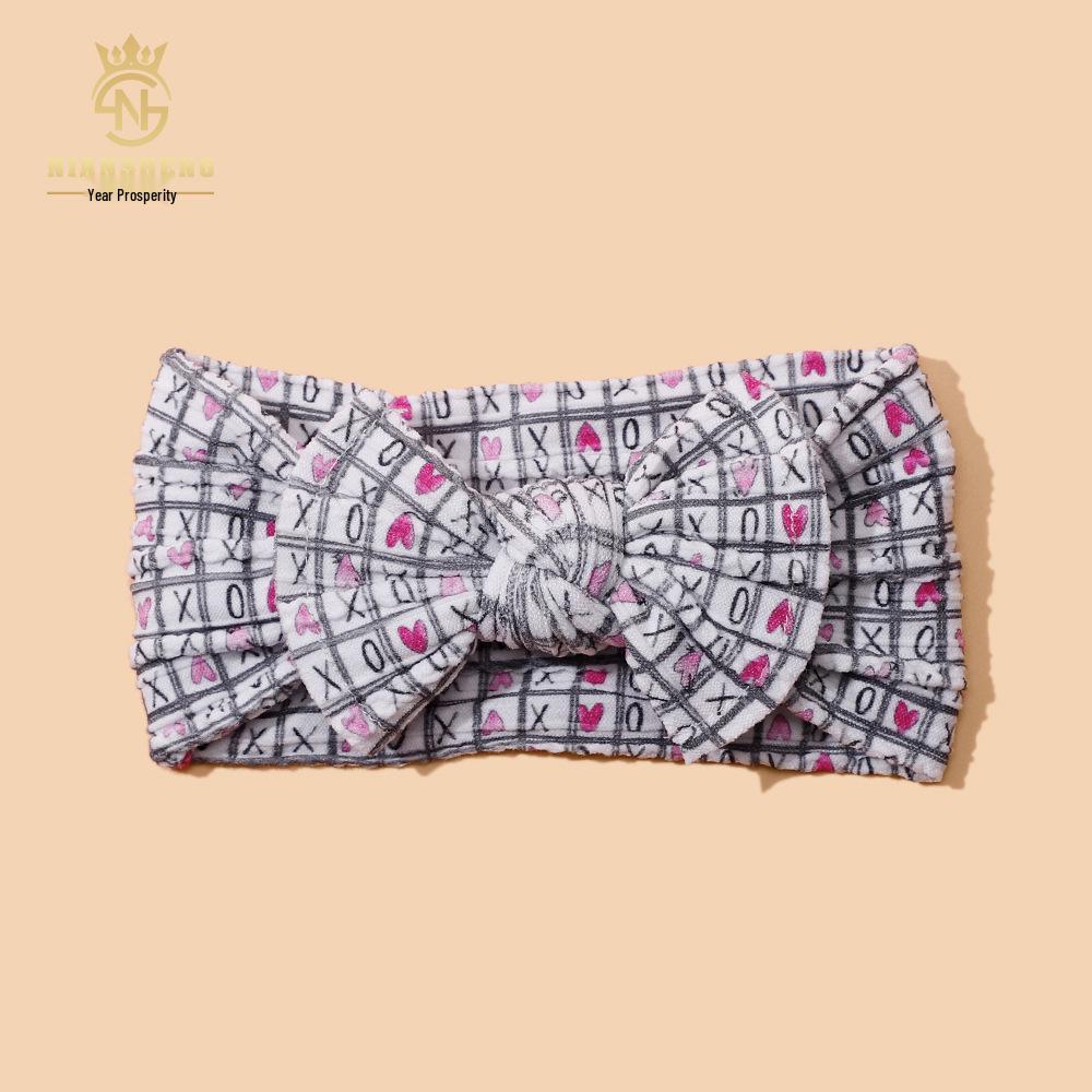 New European & American Baby Headband: Cute 3D Bow, Digital Print & Nylon Jacquard