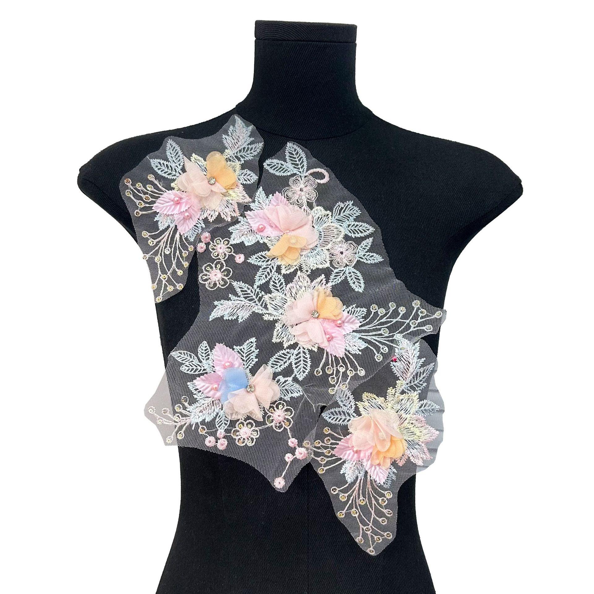 

Вышивка Кружево Сетка Цветок Украшение Античный Воротник Ципао Ханьфу Платье Лошади Одежда Украшение Кружевные Аксессуары A set of H8060