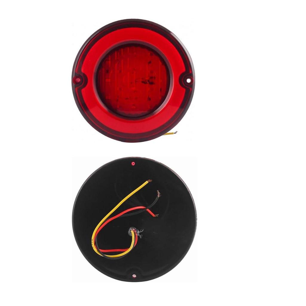 Vintage Small Round LED Tail Lights 24V 100mm – Rear Stop Brake Lamp Set (2 Pcs) for Iveco Bus, Camper & Sidecar