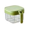 Multi-Compartment Spice Organizer with Spoon Clear Lid Stackable Seasoning Container for Salt Sugar Pepper BPA-Free Space-Saving Kitchen Storage for