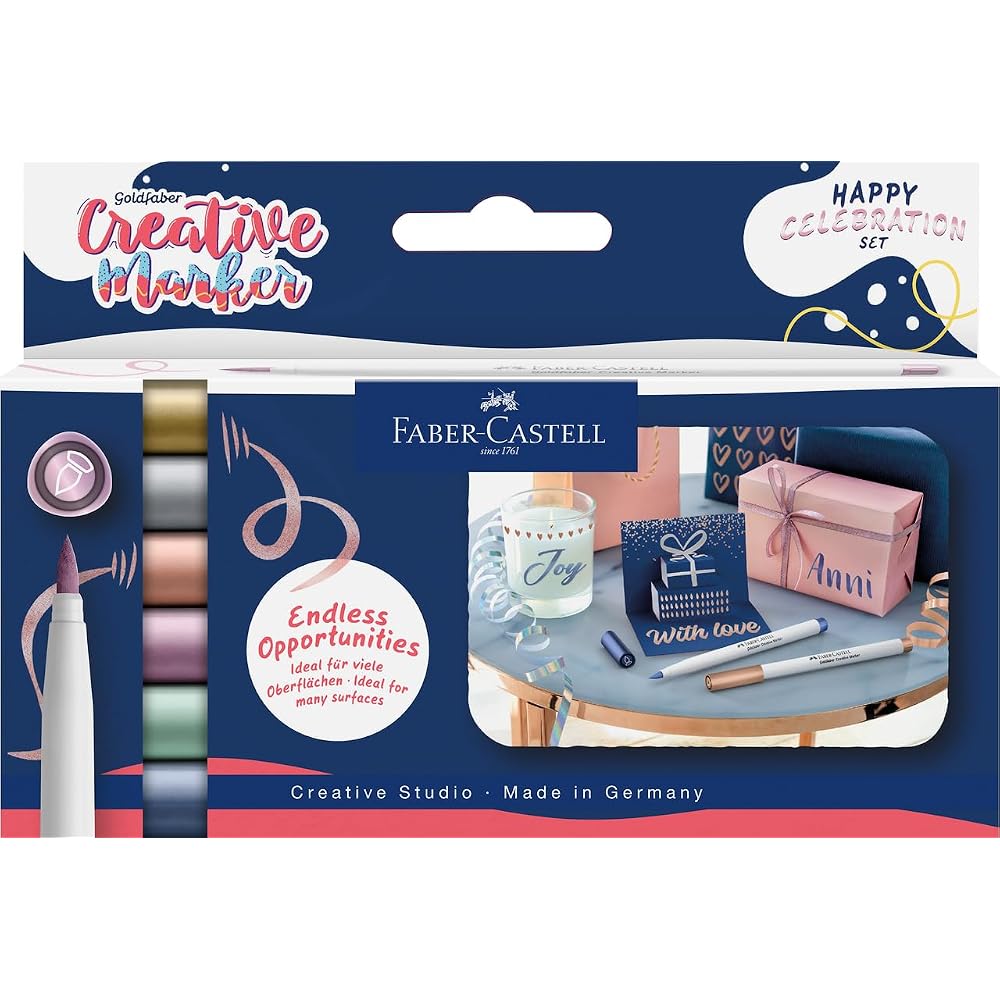 Faber-Castell Goldfaber (Faber-Castell) Goldfaber Creative Marker Set of 6 Brush Tips Happy Celeb...