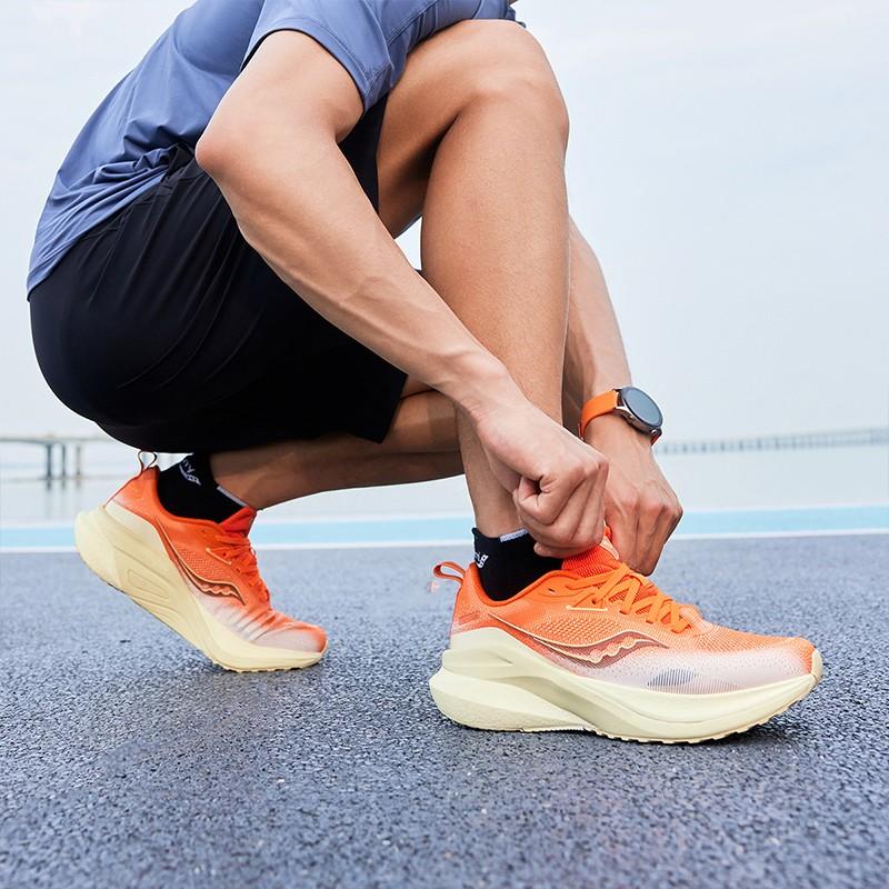 Saucony Wear-Resistant Low-Top Running Shoes Unisex Orange Beige - S28225-6