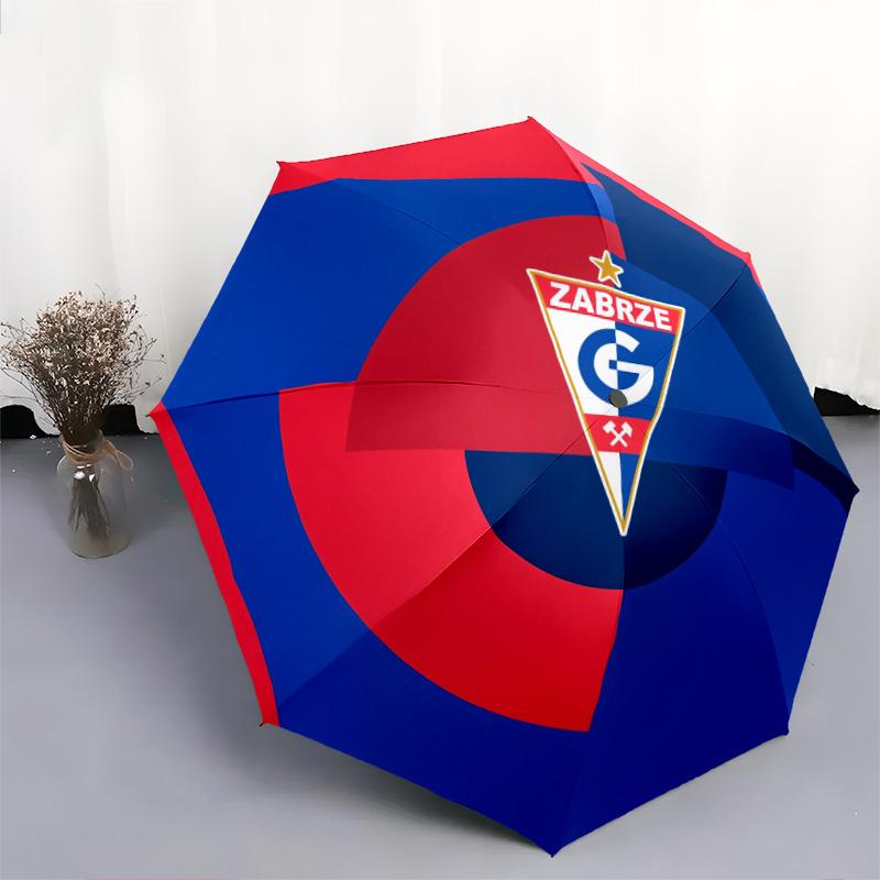 Górnik Zabrze Muster, automatischer Klappschirm, tragbares und faltbares Design, 8 Speichen, ein Weihnachts- oder Geburtstagsgeschenk.