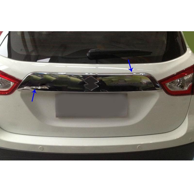 For Suzuki S-Cross Scross SX4 2014 2015 2016 2017 Rear Back Bumper Cover License Frame Lamp Panel Trunk ABS/Stainless Steel Trim