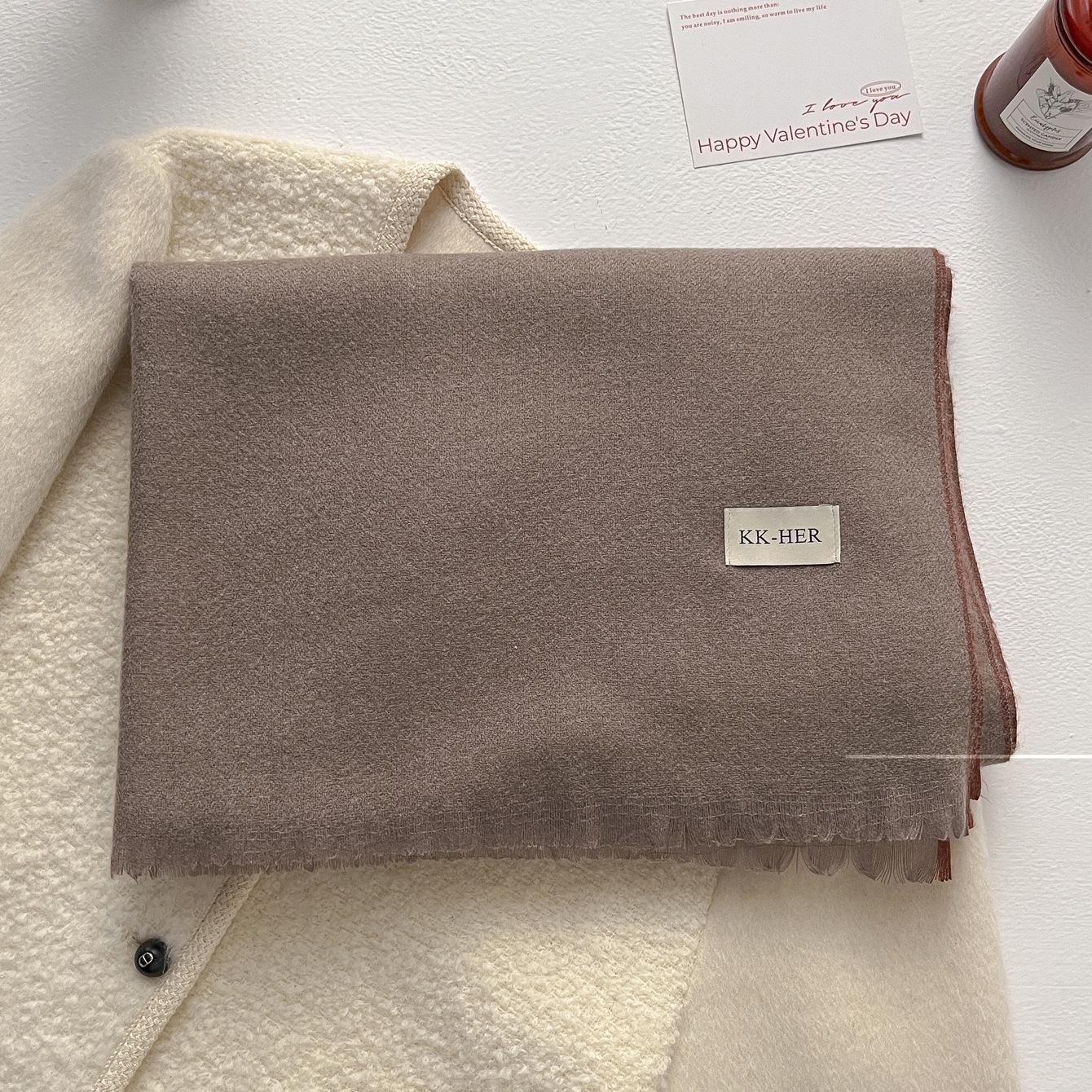 Multi-color imitation cashmere scarf shawl extended solid color scarf women s winter versatile warm shawl scarf 202*70cm