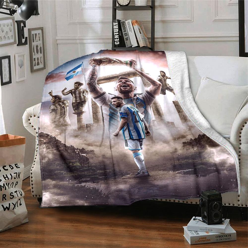 Football Messi Blanket Warmthful Decor Suitable for Chair Office Bedding for All Occasions Warmthful Decor Ideal Gift for Friends Family Couples Picni