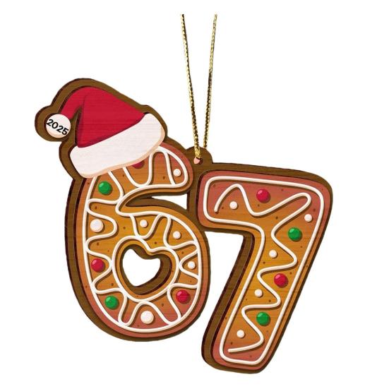 

Christmas 67 Acrylic Ornament Funny 67 Meme Hangning Ornament Six Seven Gingerbread Christmas Tree Decoration Gift for Teens Kids 1pc