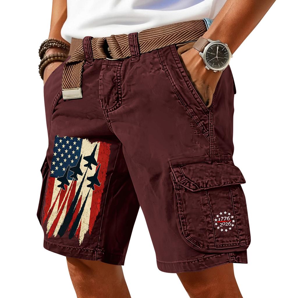 Pantaloncini Cargo Casual Stampati da Uomo per l'Estate con Tasche Multiple