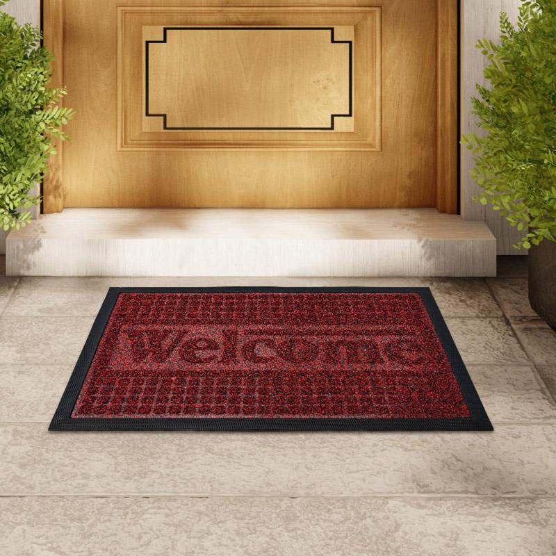 Heavy duty anti slip welcome mat - anti fouling,rubber door mat,odorless,thickened and reinforced bottom,indoor and outdoor use