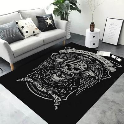 Square Flannel Grim Reaper Floor Mats Black Sabbath Art Deco Carpet Vintage Home Living Room Rugs Bedroom Carpet