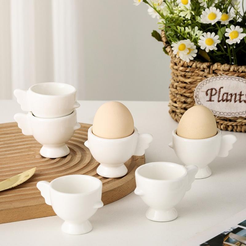 Eierbecher Erhöhter Boden Einfarbig Rutschfester Griff Guter Halt Make-up Schwamm Halter Mini Frühstück Keramik Eierhalter Esszimmer