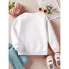 Kids Crewneck Long Sleeve Sweatshirt, Strawberry Text Graphic Print