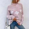 Strickwaren Vintage Cardigan Langarm Locker Stehkragen Pullover Top für Herbst Winter Weihnachten