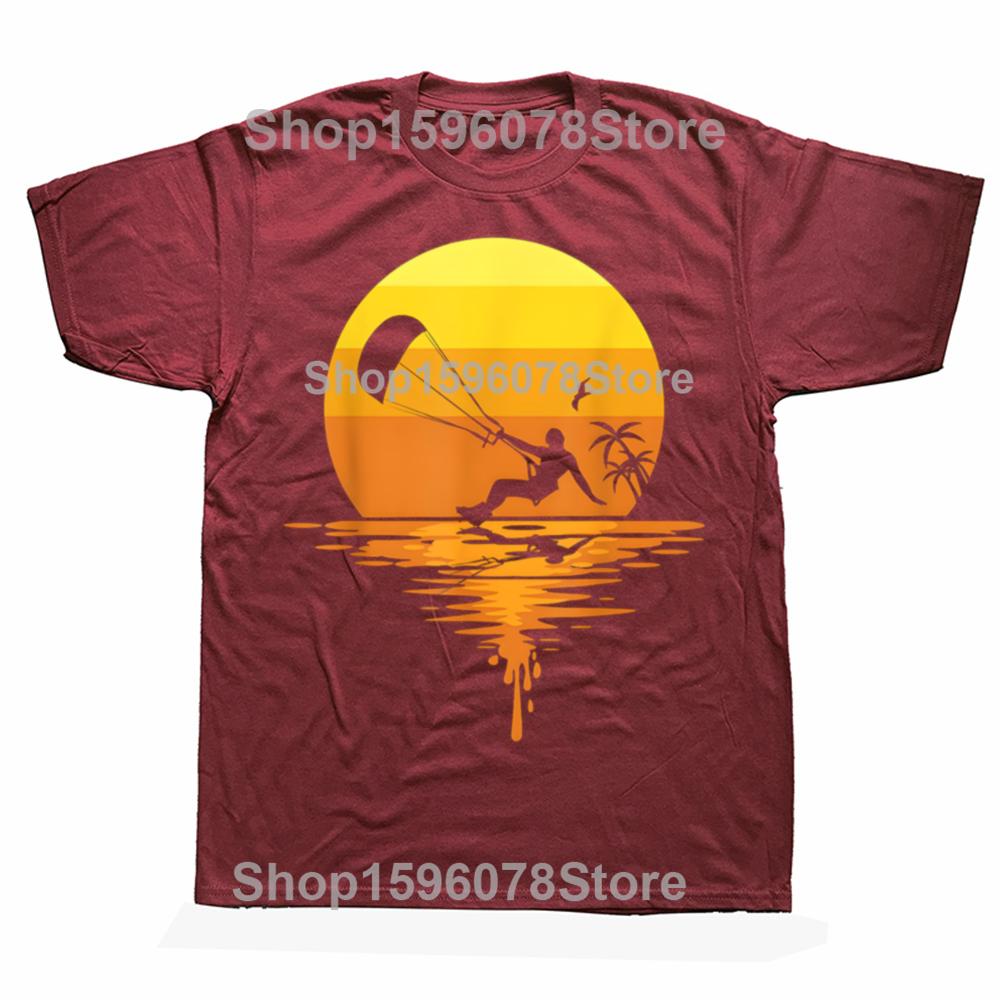 Funny Kitesurfing Retro Kiteboard Kitesurf 100% Cotton T-shirts Print Tshirt Loose Oversized Streetwear Hip Hop Unisex T Shirt