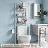Bathroom Toilet Shelf,Toilet Rack, Three-Tier Shelving, Metal Structure for Vertical Installation,Multi-Layer Classified Storage