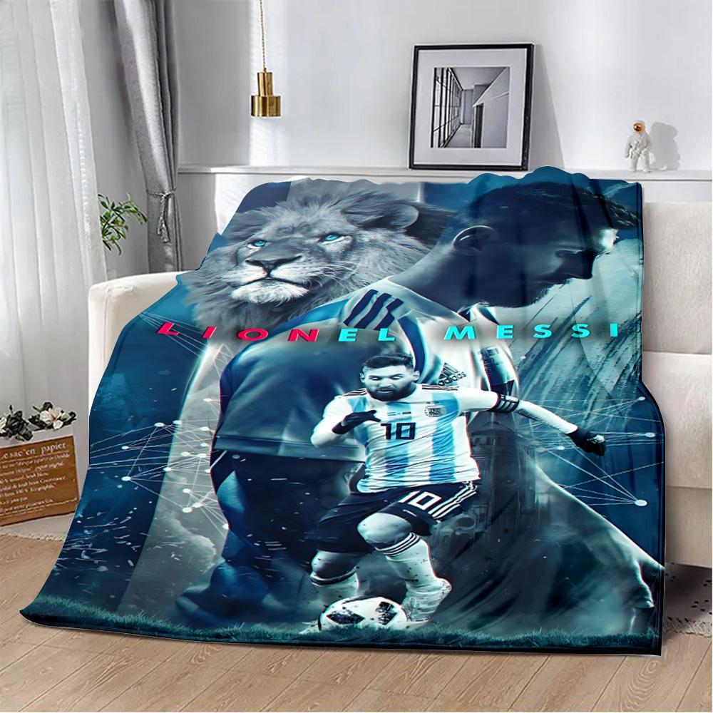Football Star Printed Blanket Picnic Blankets Warm Blanket Soft and M-messis Comfortable Blanket Home Travel Birthday Gift