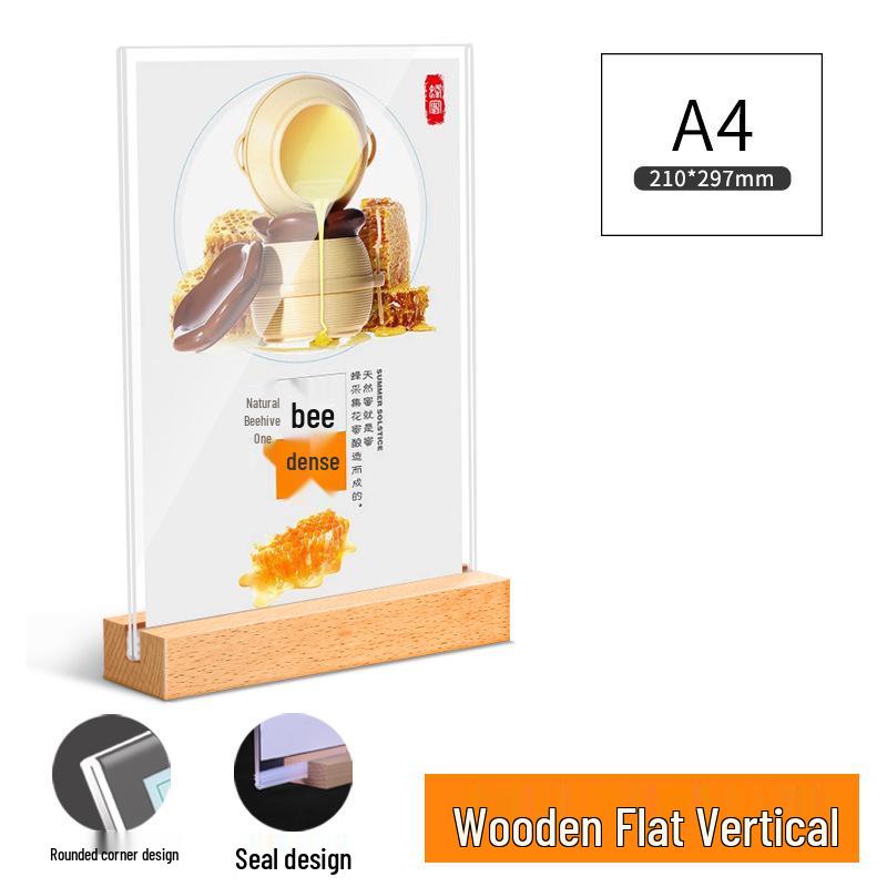 Menükarten aus Acryl und Massivholz: A5, A6, A4 Versionen für Anzeigen & Preisschilder